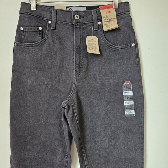 NWT LEVI'S STRAUSS SILVER TAB GREY HIGH WAISTED MOM JEAN SIZE W29 L27 - Picture 3 of 16